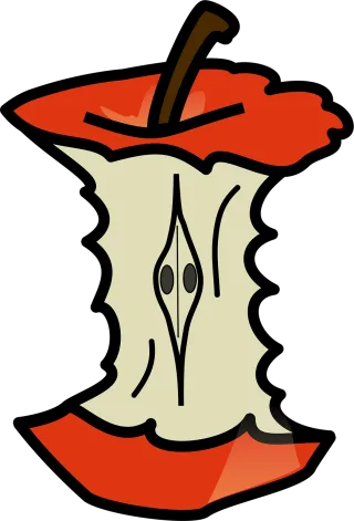 Apple Eaten Core Stickdatei
