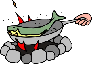 Frying fish Food Fire Stickdatei – Fahrzeuge