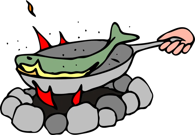 Frying fish Food Fire Stickdatei – Fahrzeuge