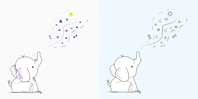 An elephant Sloník Young Stickdatei – Tiere