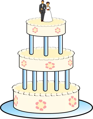 Wedding cake Tiers Wedding Stickdatei