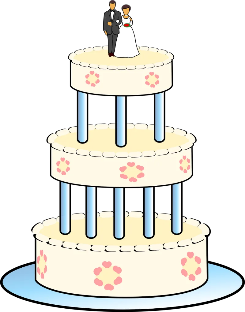 Wedding cake Tiers Wedding Stickdatei – Herzen & Liebe