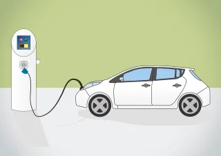 Electric car Charging station E car Stickdatei