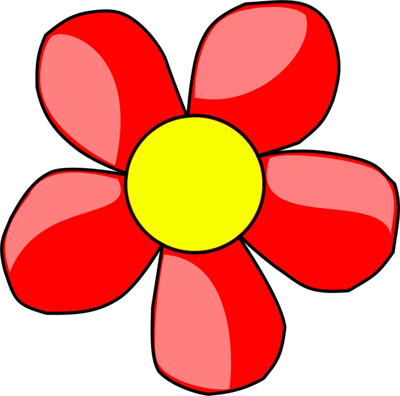 Flower Red Yellow Stickdatei – Blumen