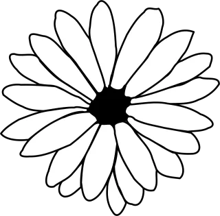 Daisy Outline Black and white Stickdatei – Blumen