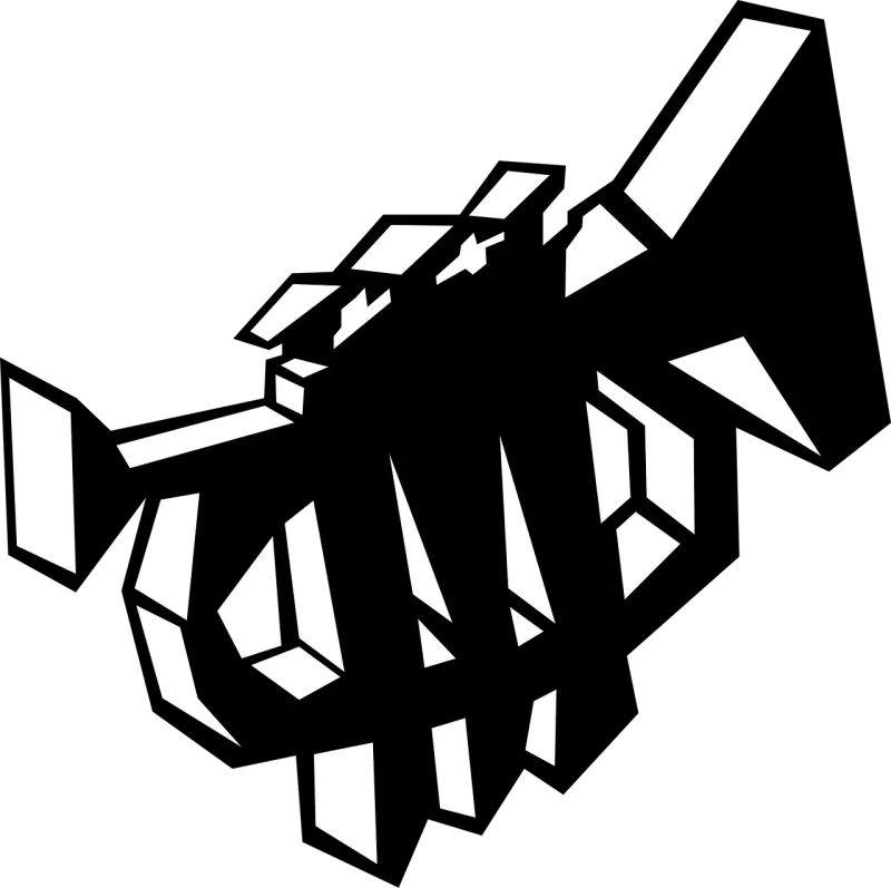 Trumpet Music Stylized Stickdatei – Musik