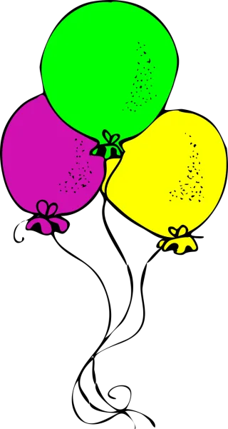 Balloons Yellow Pink Stickdatei