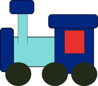 Toy Train Blue Stickdatei