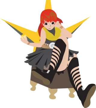 Girl sitting on a throne Red head woman sitting Svg file Stickdatei