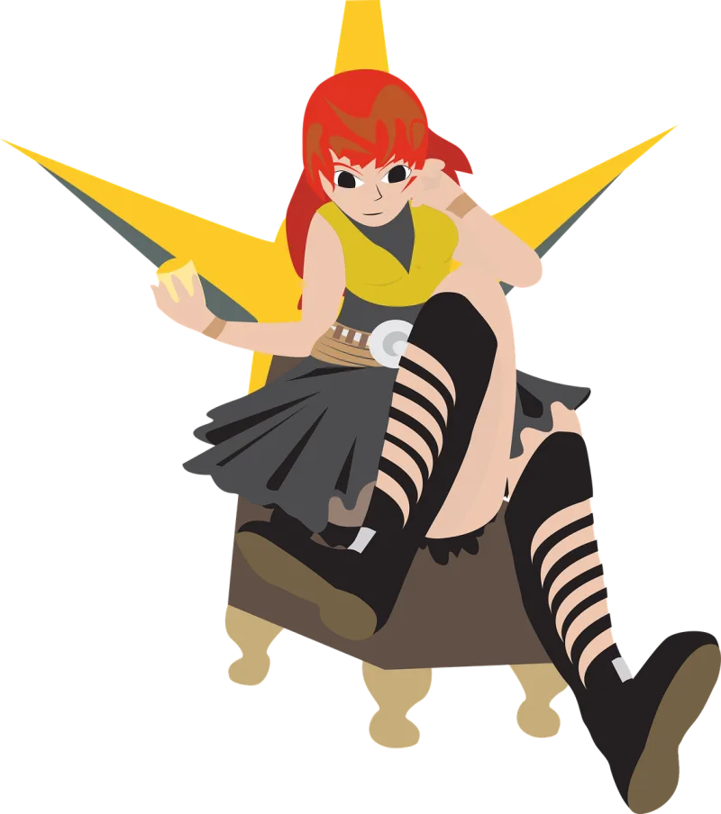 Girl sitting on a throne Red head woman sitting Svg file Stickdatei – Kinder