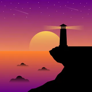 Lighthouse Tower Sea Stickdatei