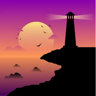 Tower Lighthouse Sea Stickdatei