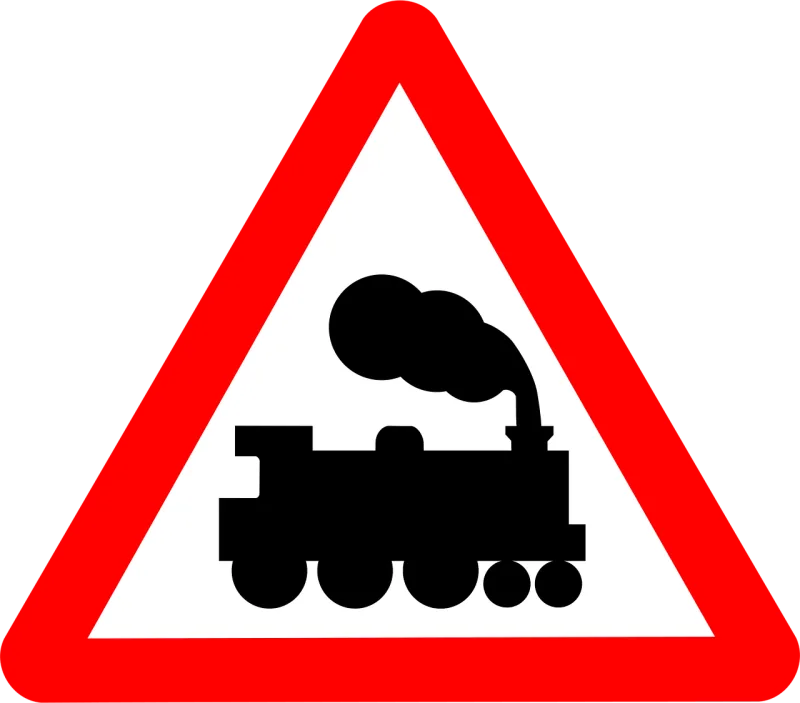 Railway crossing Traffic Signs Stickdatei – Fahrzeuge