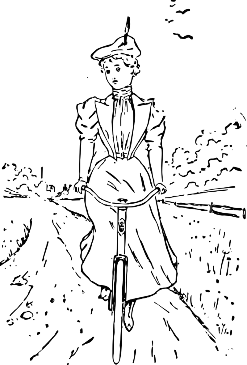 Bike Biking Lady on bike Stickdatei – Sport