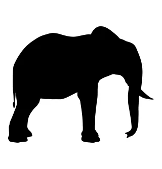 Silhouette Elephant Animal Stickdatei