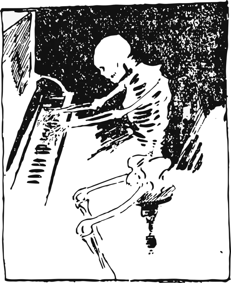 Skeleton Vintage Vector Stickdatei – Musik