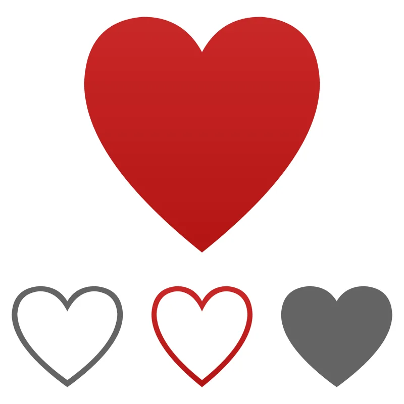 Heart Icon Vector Stickdatei – Herzen & Liebe