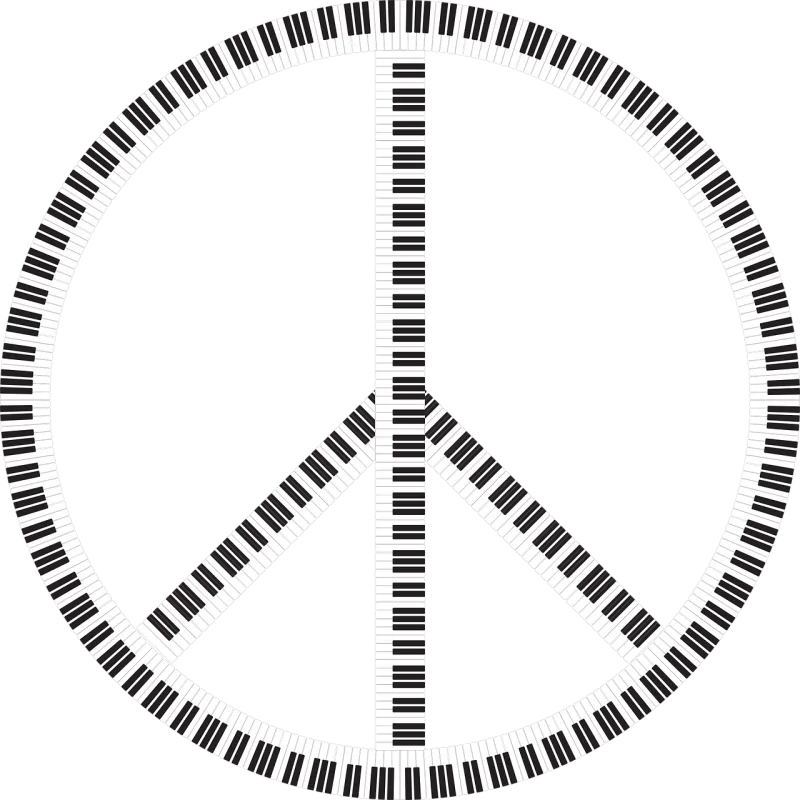 Peace Sign Music Stickdatei – Musik