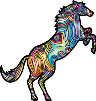 Horse Animal Colorful Stickdatei