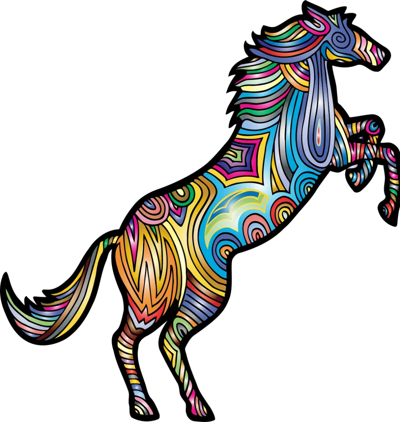 Horse Animal Colorful Stickdatei – Kinder