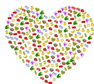 Heart Fruit Nature Stickdatei