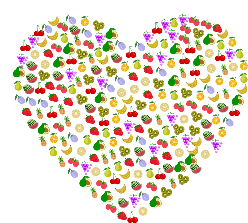 Heart Fruit Nature Stickdatei – Essen & Trinken