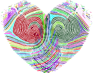 Heart Love Fingerprint Stickdatei