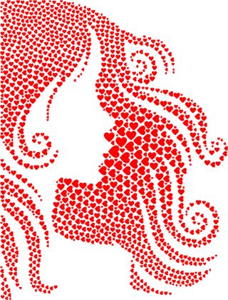 Female Woman Hearts Stickdatei