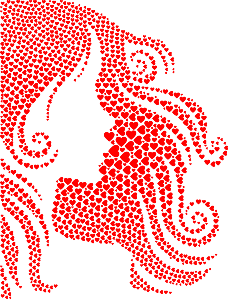 Female Woman Hearts Stickdatei – Herzen & Liebe