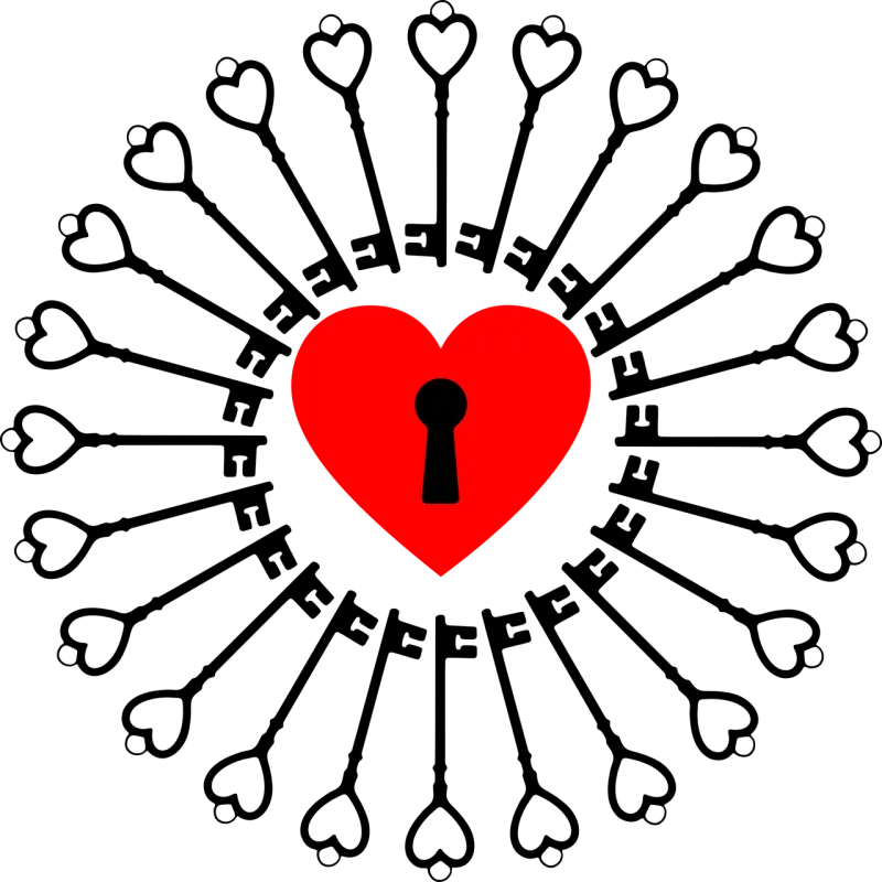 Heart Key Lock Stickdatei – Herzen & Liebe