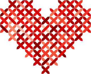 Cross stitched Heart Embroidery Stickdatei