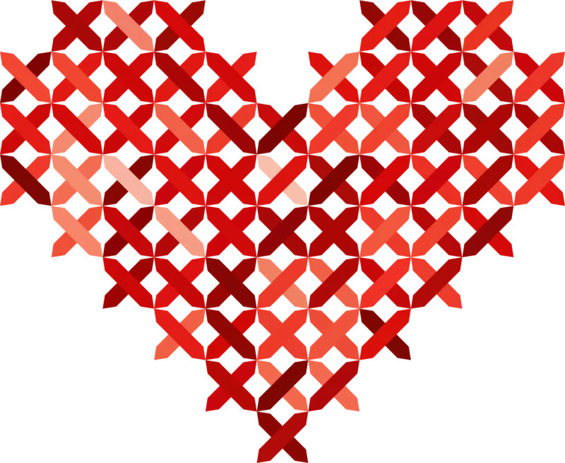 Cross stitched Heart Embroidery Stickdatei – Weihnachten