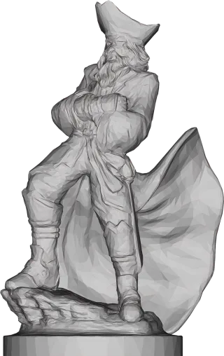 Sculpture Pirate Low poly Stickdatei