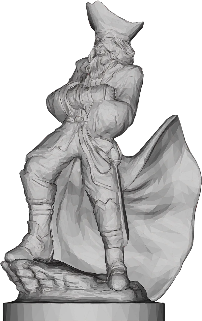 Sculpture Pirate Low poly Stickdatei – Kinder