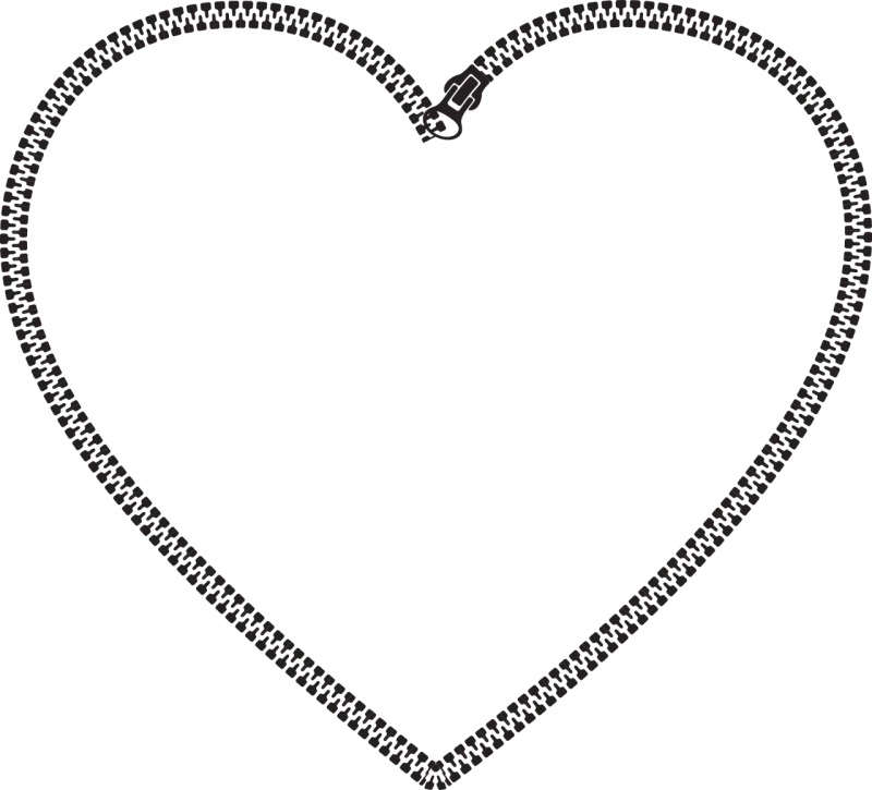 Heart Zipper Metal fastener Stickdatei – Herzen & Liebe