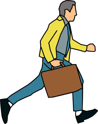 Man Hurry up Going to work Stickdatei