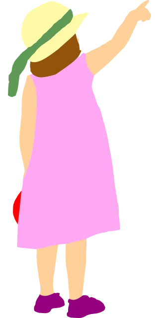Girl Pointing Dress Stickdatei