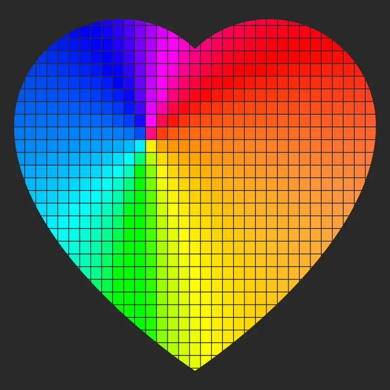 A heart Color Squares Stickdatei – Herzen & Liebe