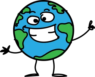 Planet Earth Cartoon Stickdatei