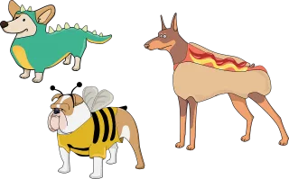 Dog Puppies Costume Stickdatei