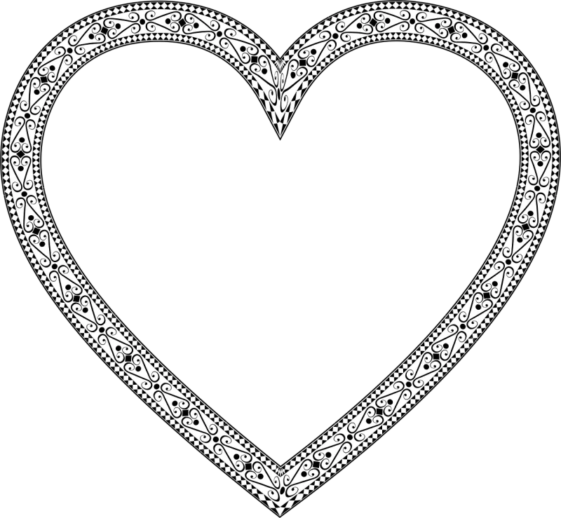 Flourish Heart Decorative Stickdatei – Herzen & Liebe