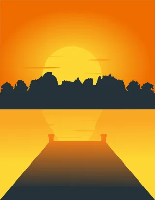 View Sunset Landscape Stickdatei
