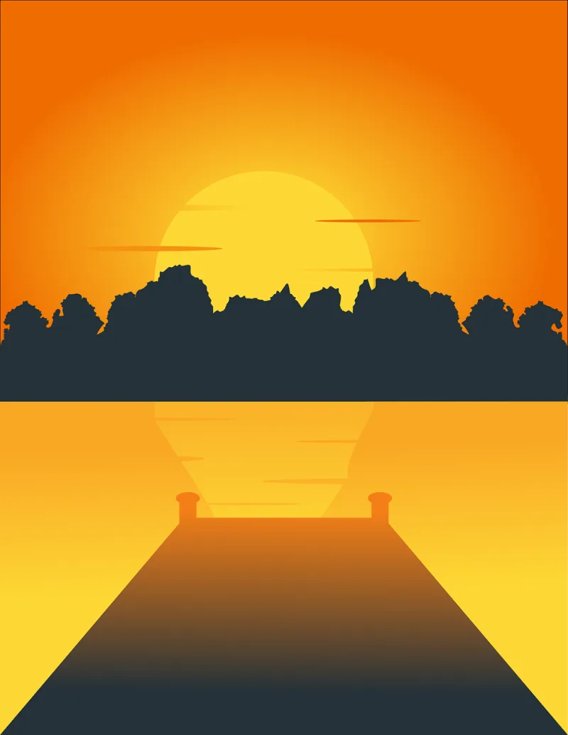 View Sunset Landscape Stickdatei – Natur