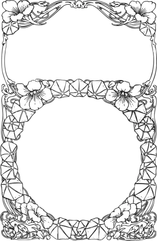 Floral border Border Frame Stickdatei