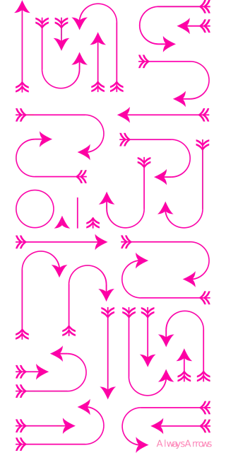 Arrows Girly Pink Stickdatei