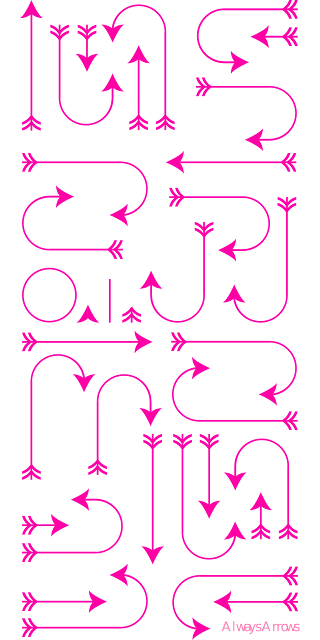 Arrows Girly Pink Stickdatei – Herzen & Liebe