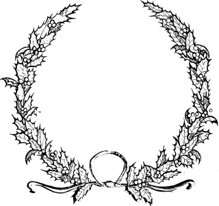 Holly Christmas Wreath Stickdatei