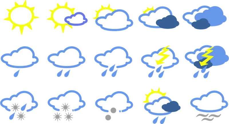 Weather Signs Symbols Stickdatei – Natur