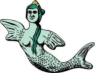 Mermaid Fish Woman Stickdatei