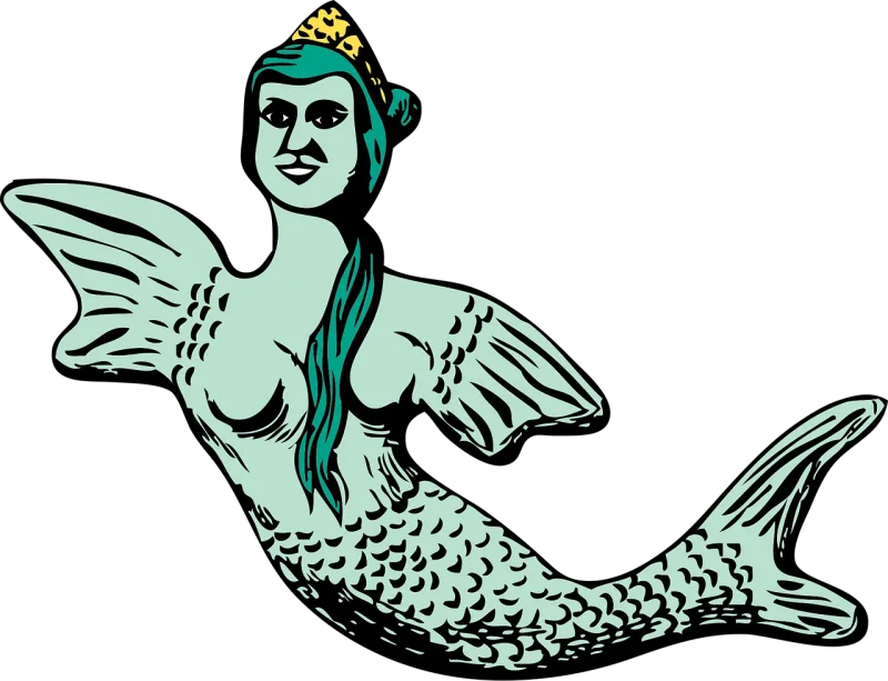Mermaid Fish Woman Stickdatei – Kinder